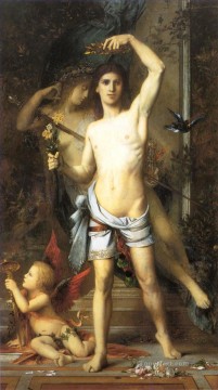 ギュスターヴ・モロー Painting - 若者と死の象徴 聖書神話ギュスターヴ・モロー